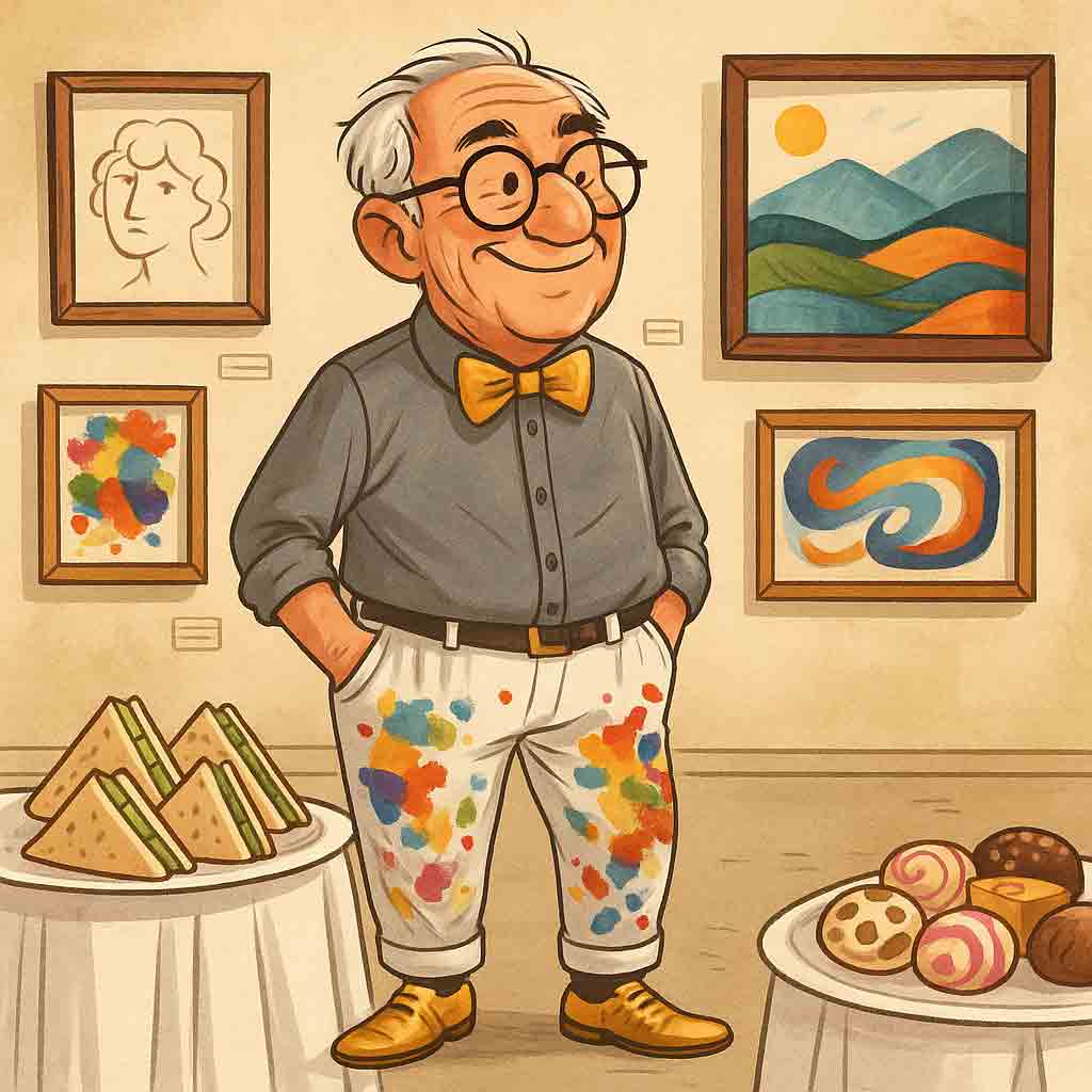 Opa, ganz modern auf Vernissage. Wortwelten