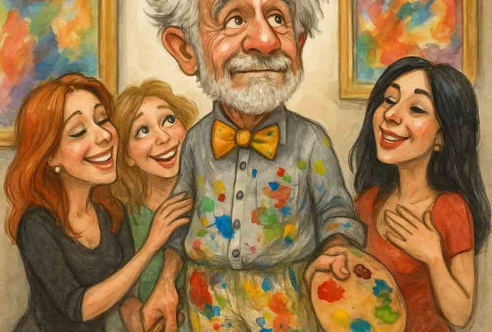 💪👴 Opa stellt Kunst aus – Kunst, Käsehäppchen & Kaffeekater