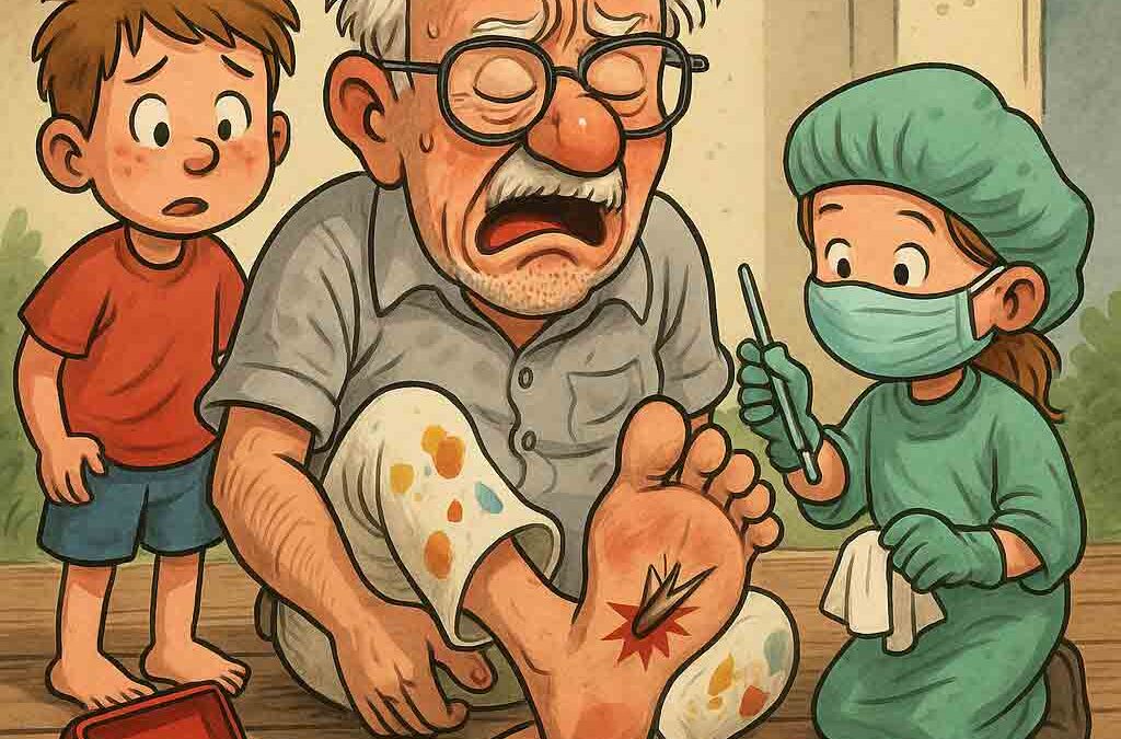 🚑 Splitter, Schrecken & Sanitäterin – Opa auf der Terrasse im Einsatz